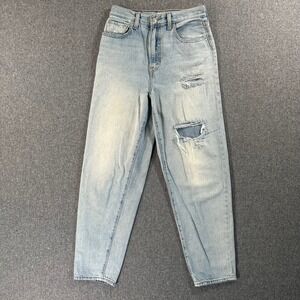 Levis High Loose Taper Jeans Women 27 Light Wash Distressed Blue Denim Baggy Y2K